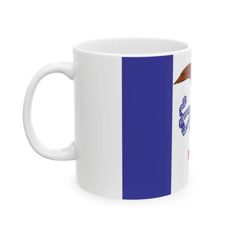 Flag of Iowa 1921-2018 (United States) White Coffee Mug - Go Mug Yourself