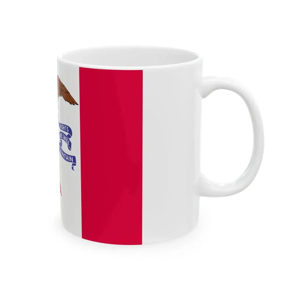 Flag of Iowa 1921-2018 (United States) White Coffee Mug - Go Mug Yourself