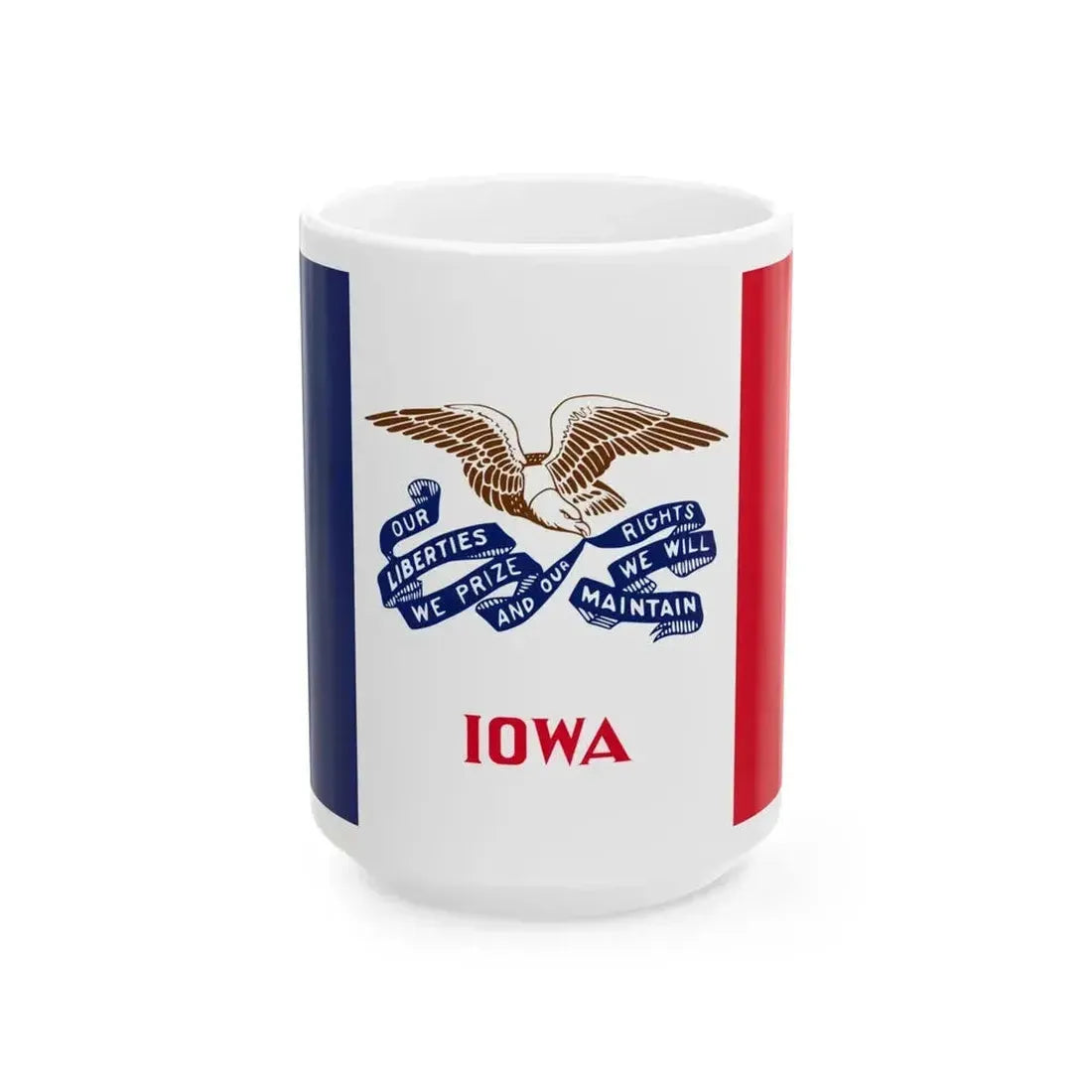 Flag of Iowa 3-2 (United States) White Coffee Mug 15oz - Go Mug Yourself