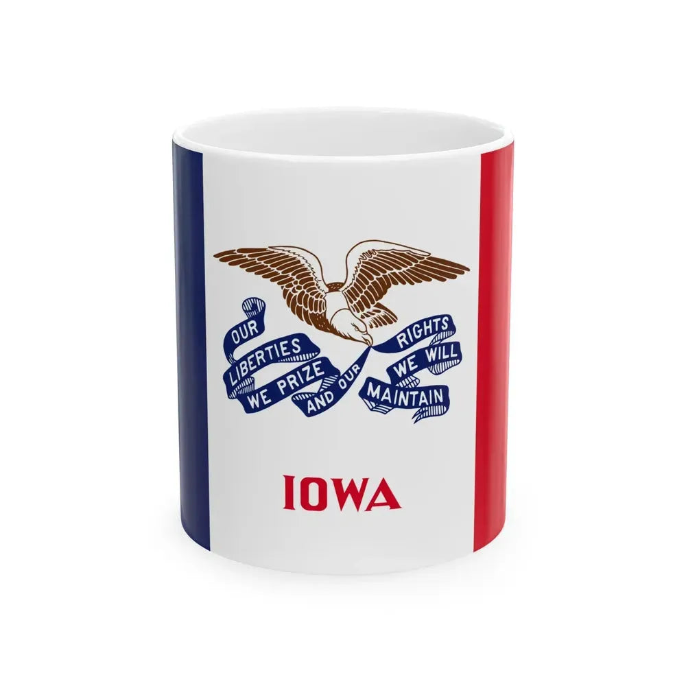 Flag of Iowa (United States) White Coffee Mug 11oz - Go Mug Yourself