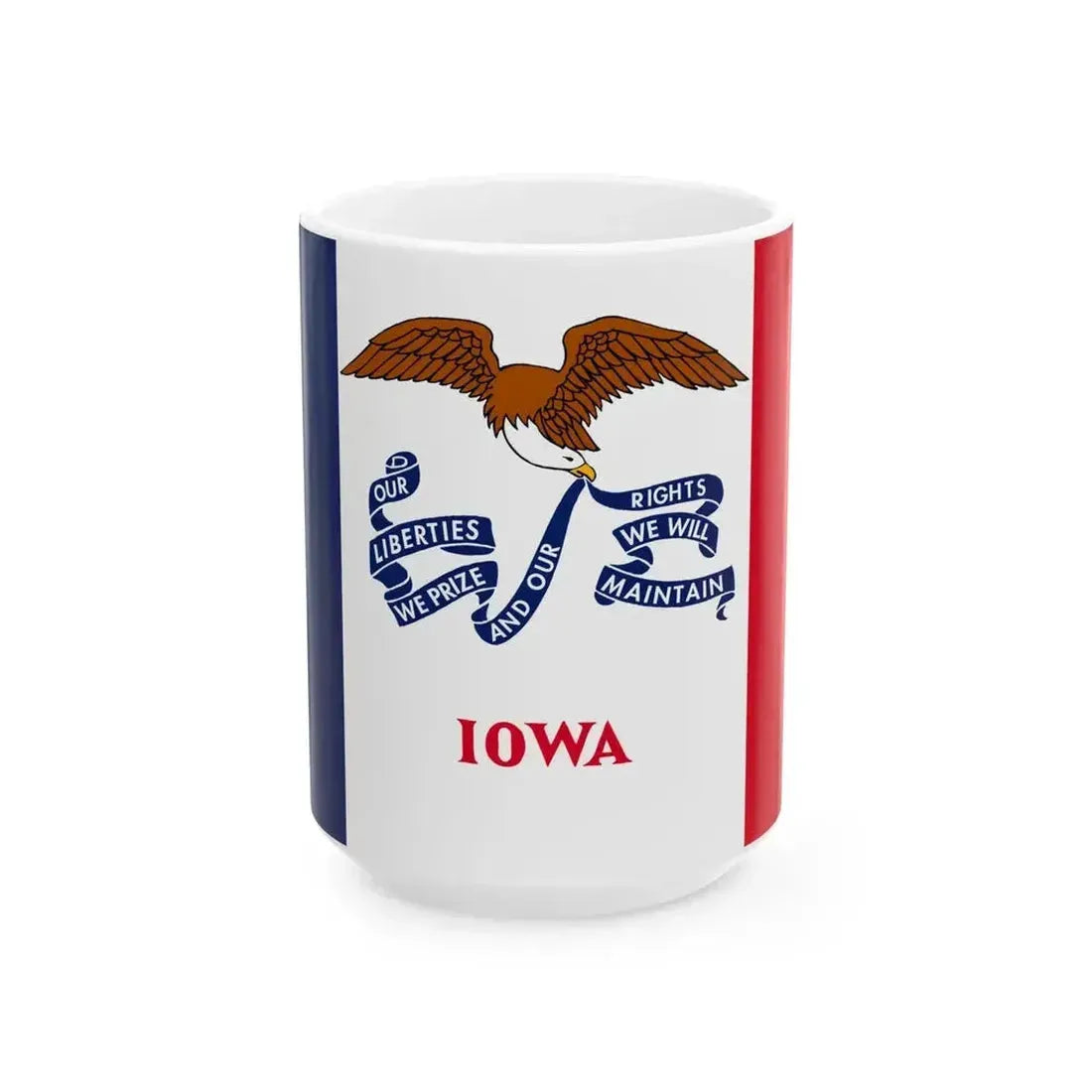Flag of Iowa variant (United States) White Coffee Mug 15oz - Go Mug Yourself