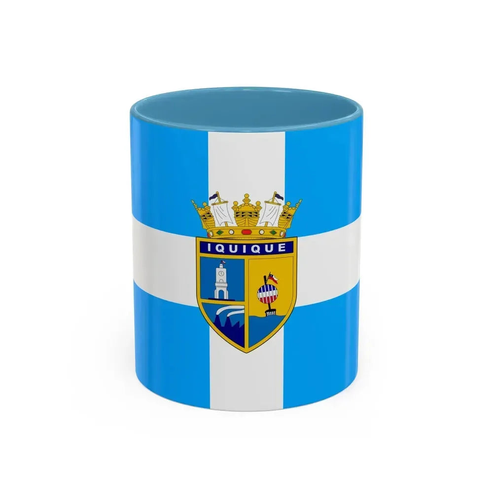 Flag of Iquique Chile - Accent Coffee Mug 11oz Light Blue - Go Mug Yourself