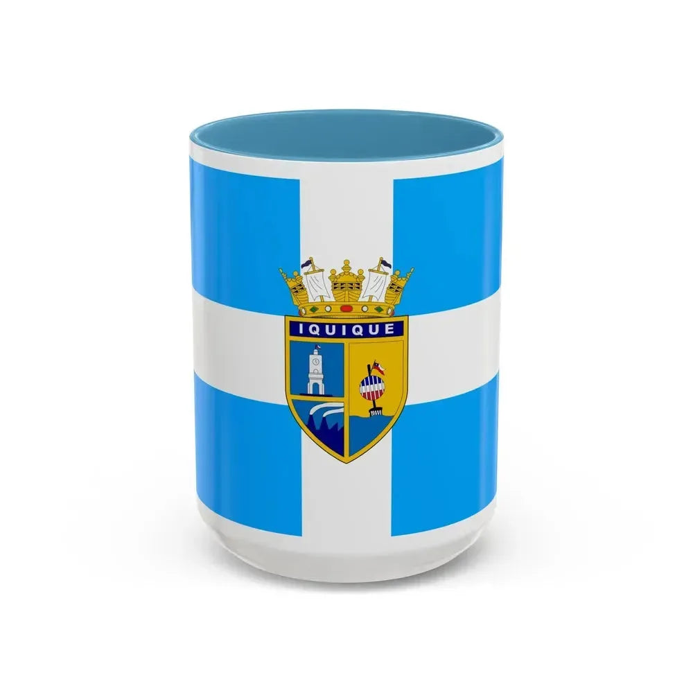 Flag of Iquique Chile - Accent Coffee Mug 15oz Light Blue - Go Mug Yourself