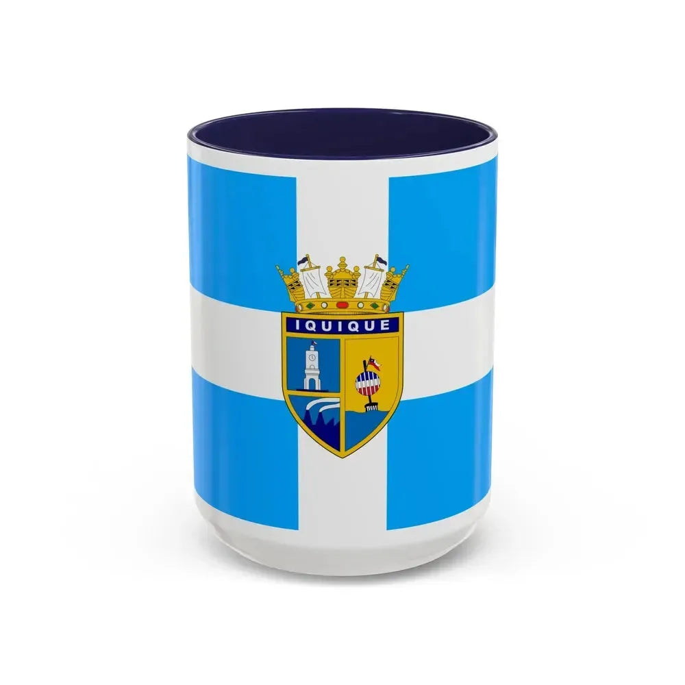 Flag of Iquique Chile - Accent Coffee Mug 15oz Navy - Go Mug Yourself