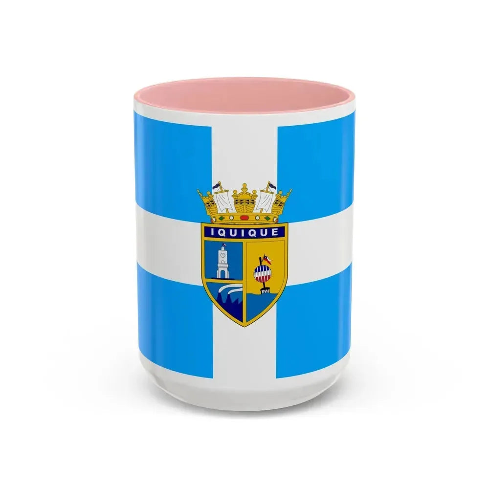 Flag of Iquique Chile - Accent Coffee Mug 15oz Pink - Go Mug Yourself