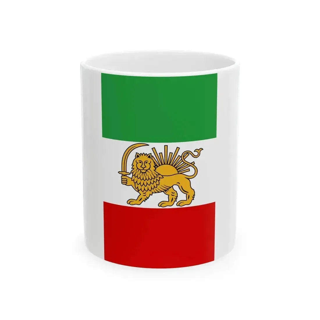 Flag of Iran 1925-1979 vertical (Iran) White Coffee Mug 11oz - Go Mug Yourself