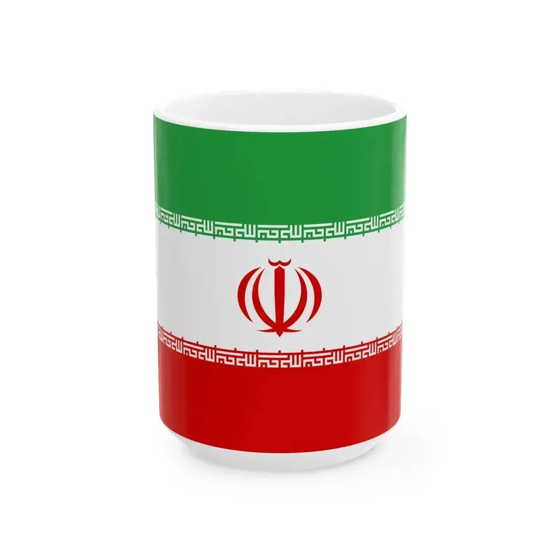Flag of Iran 3-2 (Iran) White Coffee Mug 15oz - Go Mug Yourself