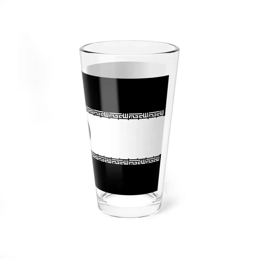 Flag of Iran black and white variant 1 (Iran) Pint Glass 16oz - Go Mug Yourself