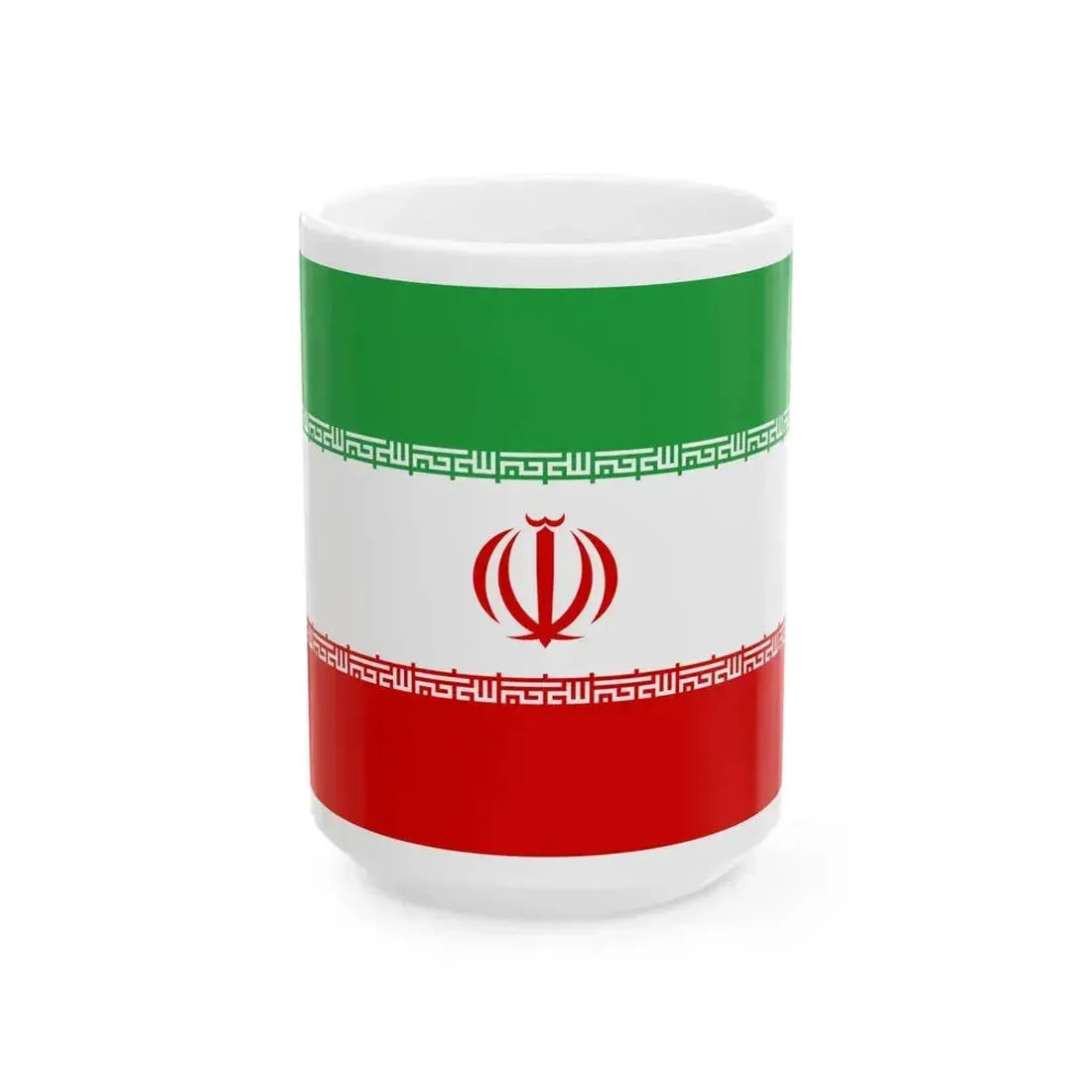 Flag of Iran official (Iran) White Coffee Mug 15oz - Go Mug Yourself