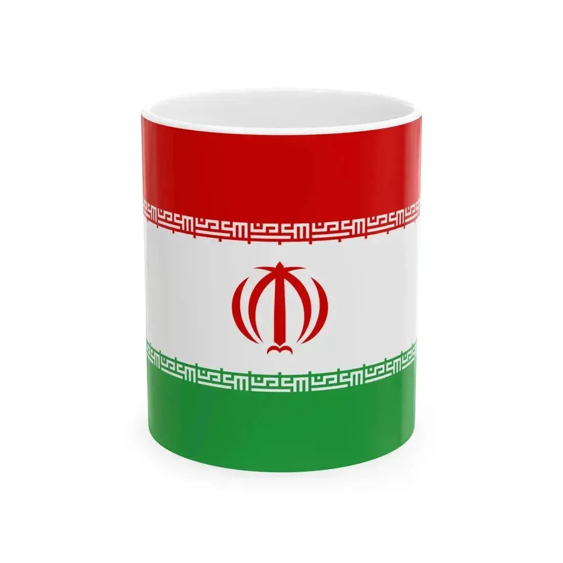Flag of Iran upside down (Iran) White Coffee Mug 11oz - Go Mug Yourself