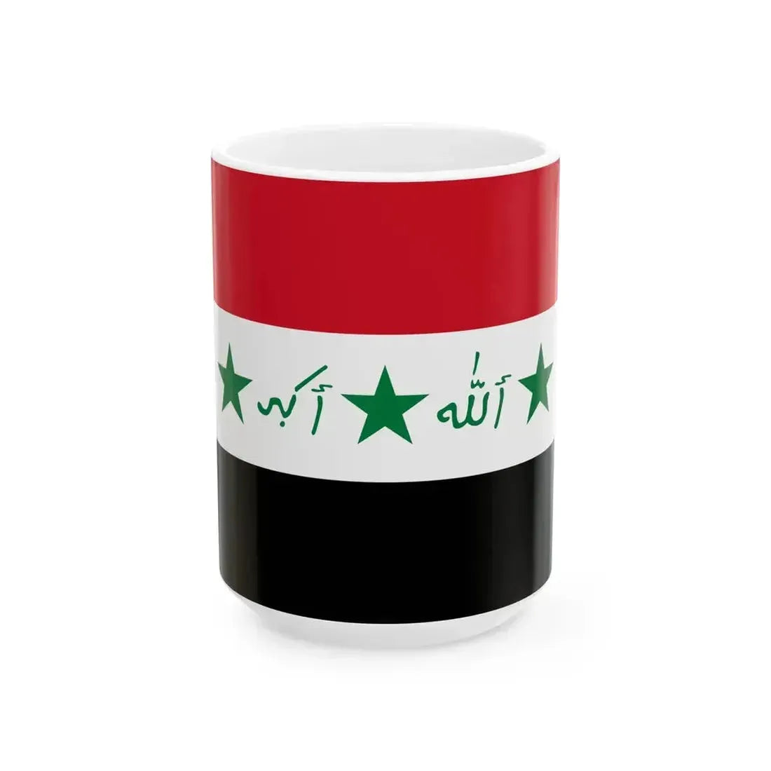 Flag of Iraq 1991-2004 Alternate (Iraq) White Coffee Mug 15oz - Go Mug Yourself