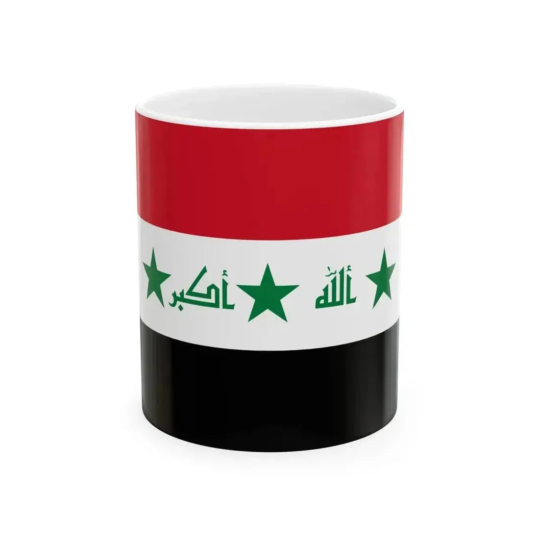Flag of Iraq 2004-2008 (Iraq) White Coffee Mug 11oz - Go Mug Yourself