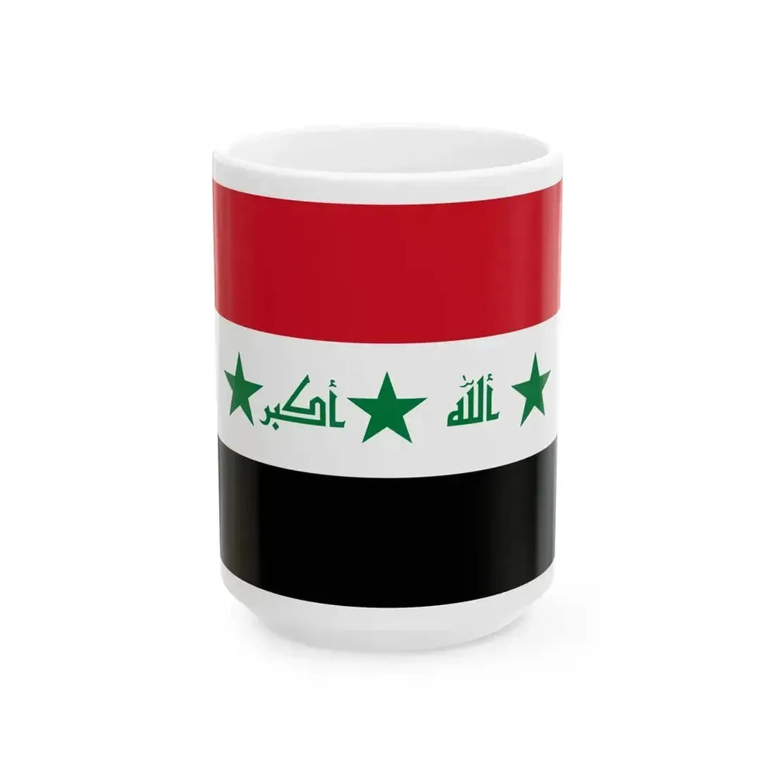 Flag of Iraq 2004-2008 (Iraq) White Coffee Mug 15oz - Go Mug Yourself