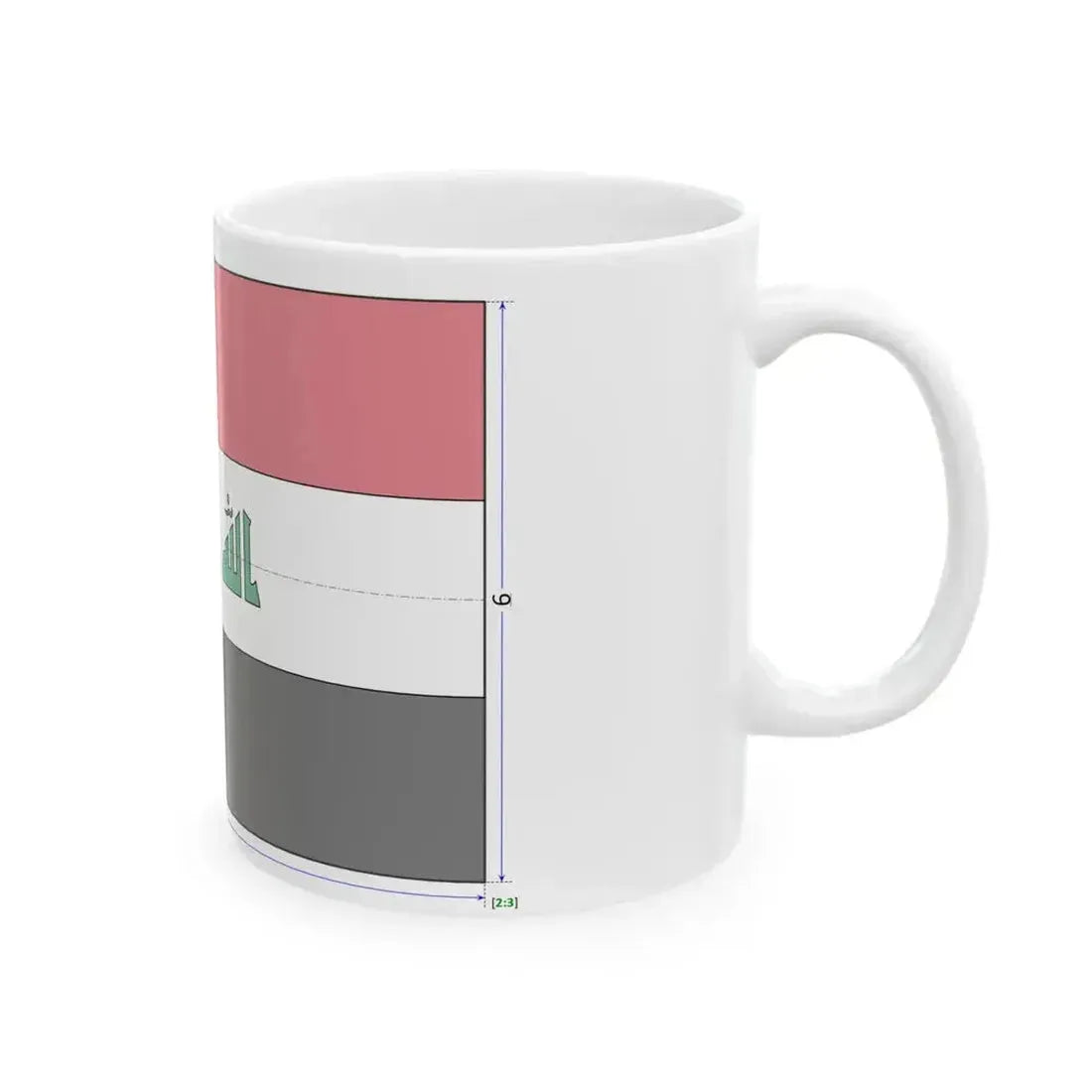 Flag of Iraq construction sheet (Iraq) White Coffee Mug - Go Mug Yourself