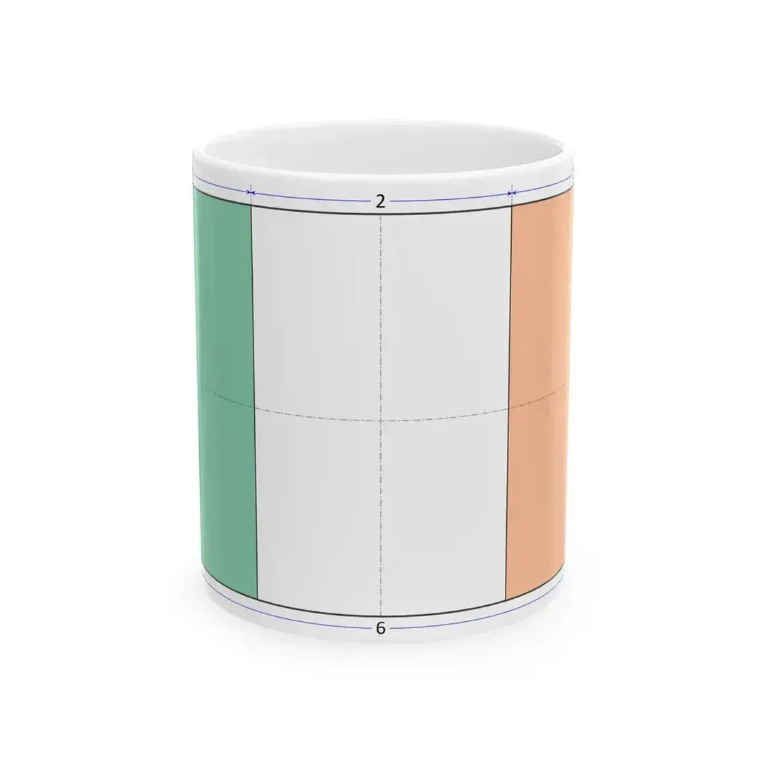 Flag of Ireland construction sheet (Ireland) White Coffee Mug 11oz - Go Mug Yourself