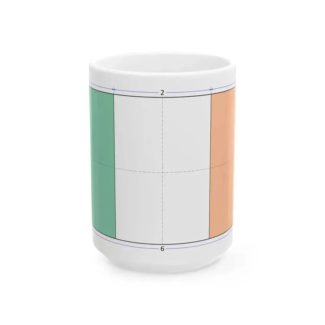 Flag of Ireland construction sheet (Ireland) White Coffee Mug 15oz - Go Mug Yourself
