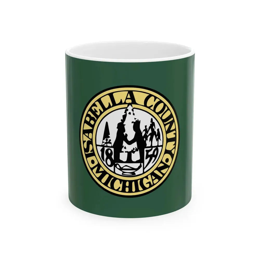 Flag of Isabella County Michigan (United States) White Coffee Mug 11oz - Go Mug Yourself