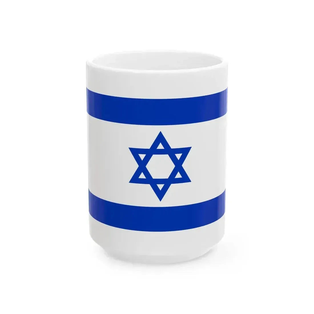 Flag of Israel 3-5 (Israel) White Coffee Mug 15oz - Go Mug Yourself