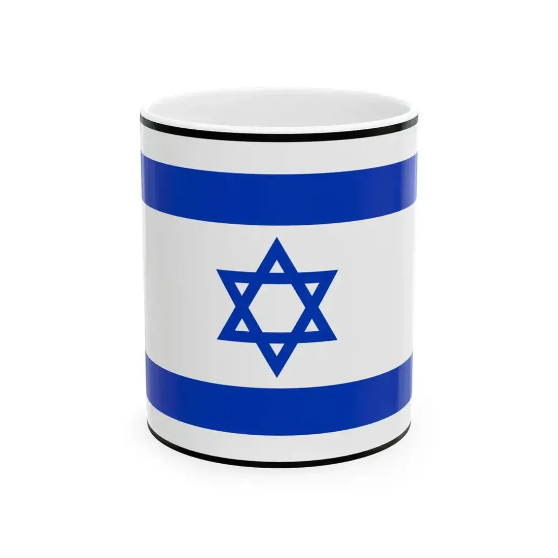 Flag of Israel bordered (Israel) White Coffee Mug 11oz - Go Mug Yourself