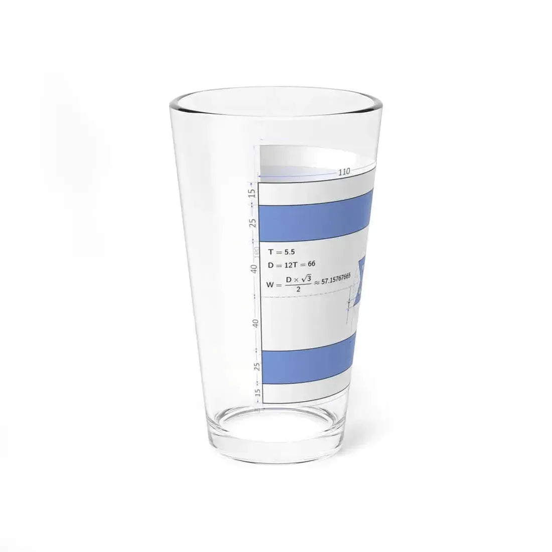 Flag of Israel construction sheet D66 (Israel) Pint Glass 16oz - Go Mug Yourself