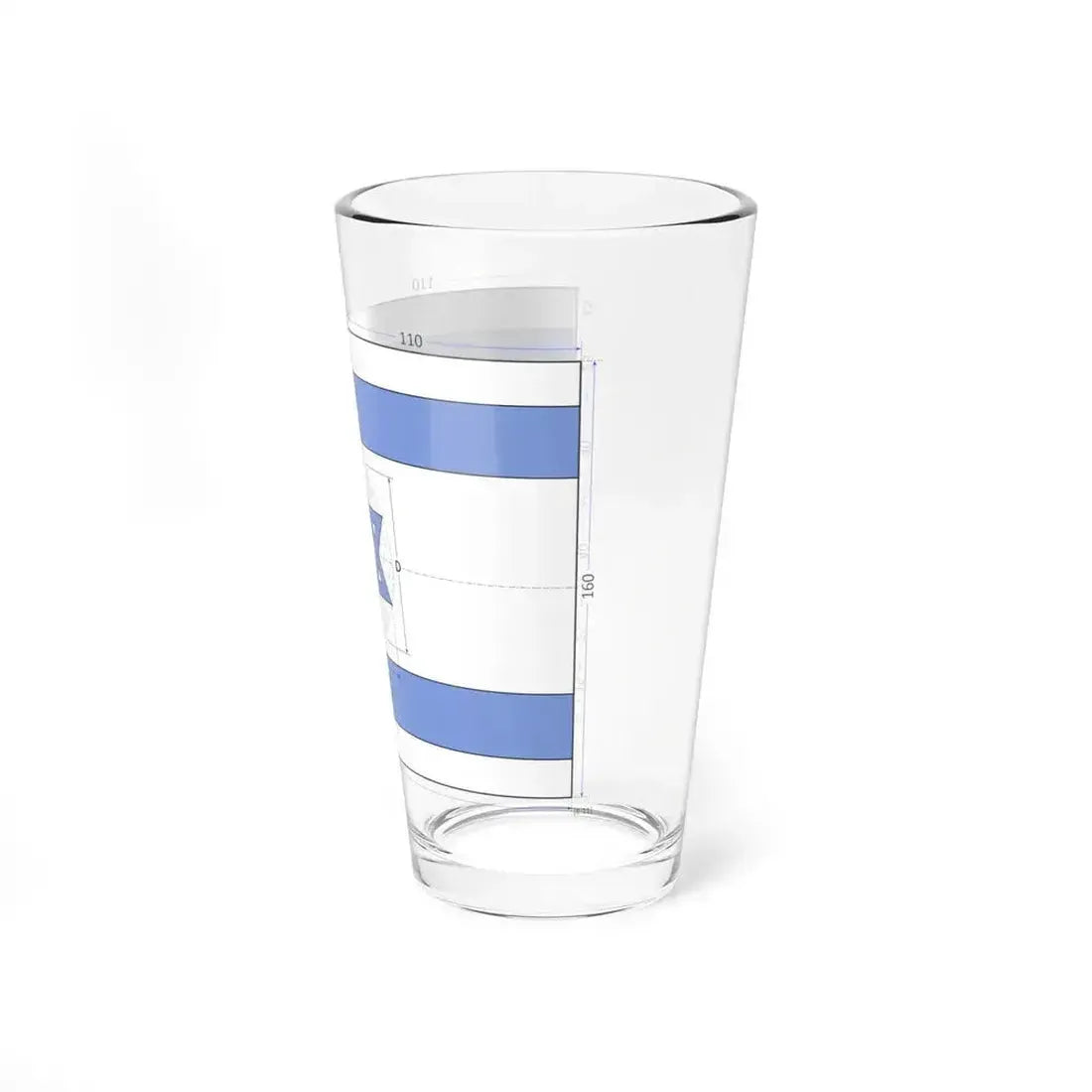 Flag of Israel construction sheet D66 (Israel) Pint Glass 16oz - Go Mug Yourself