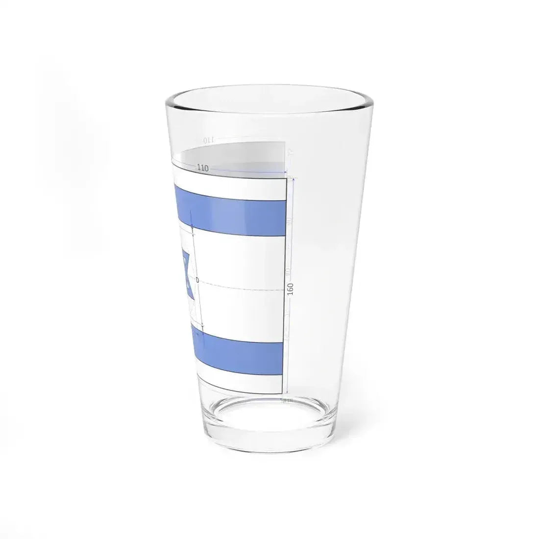 Flag of Israel construction sheet (Israel) Pint Glass 16oz - Go Mug Yourself