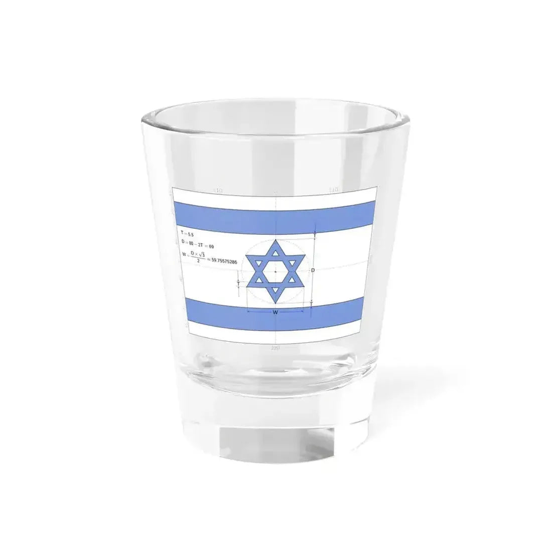 Flag of Israel construction sheet (Israel) Shot Glass 1.5oz 1.5oz - Go Mug Yourself