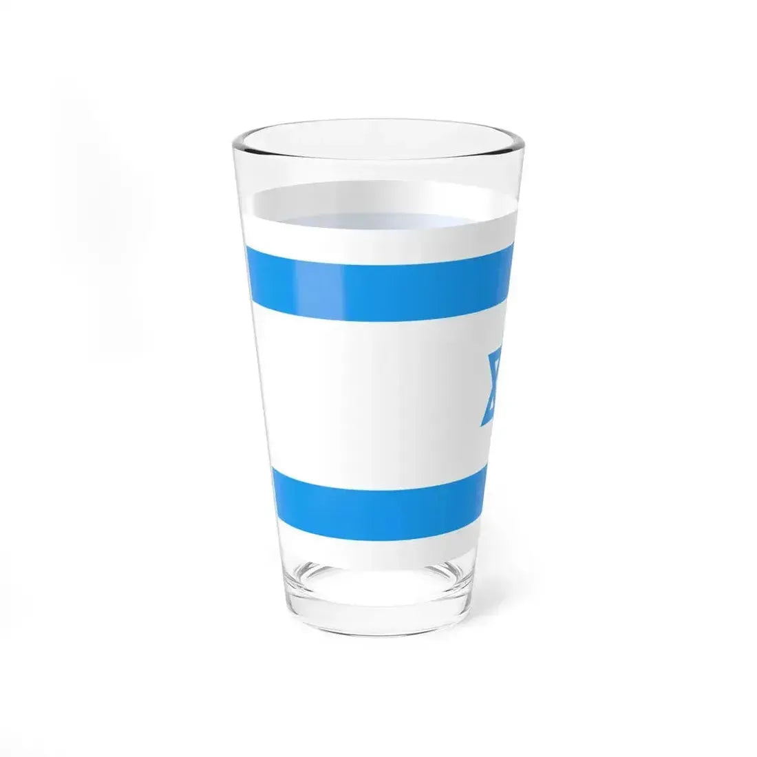 Flag of Israel Light Blue 1-2 (Israel) Pint Glass 16oz - Go Mug Yourself