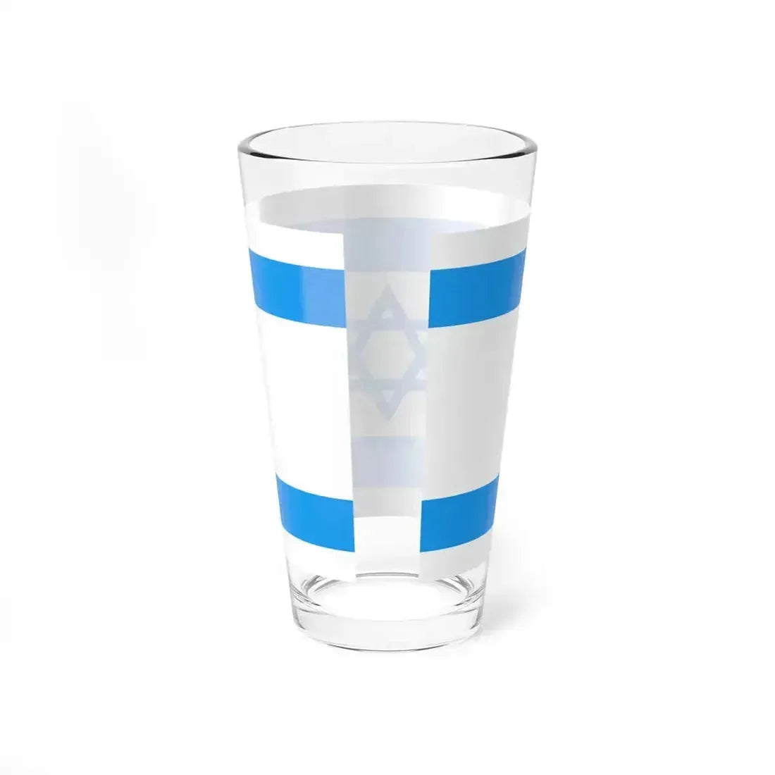 Flag of Israel Light Blue 1-2 (Israel) Pint Glass 16oz - Go Mug Yourself