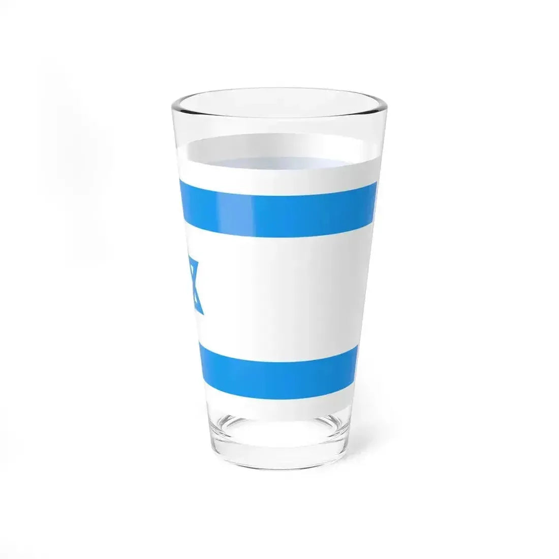 Flag of Israel Light Blue 1-2 (Israel) Pint Glass 16oz - Go Mug Yourself