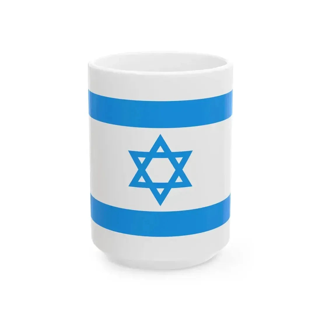 Flag of Israel Light Blue 1-2 (Israel) White Coffee Mug 15oz - Go Mug Yourself