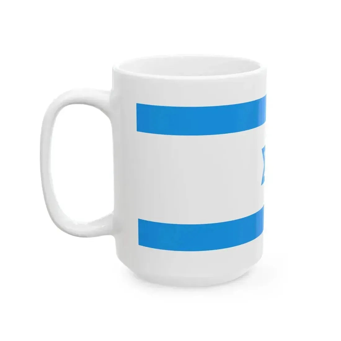 Flag of Israel Light Blue 1-2 (Israel) White Coffee Mug - Go Mug Yourself