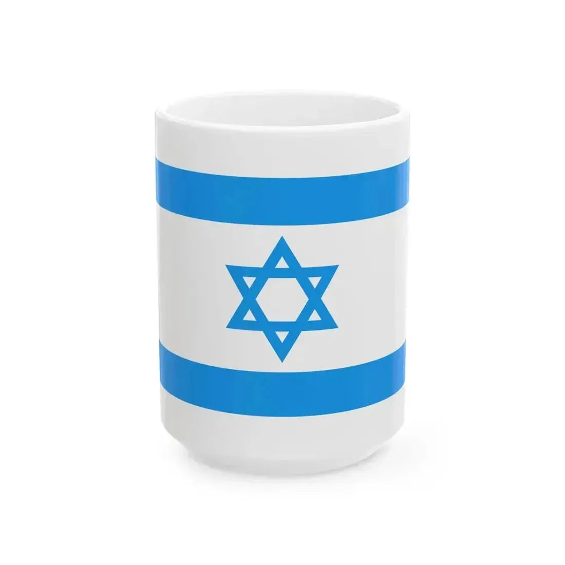 Flag of Israel Light Blue (Israel) White Coffee Mug 15oz - Go Mug Yourself