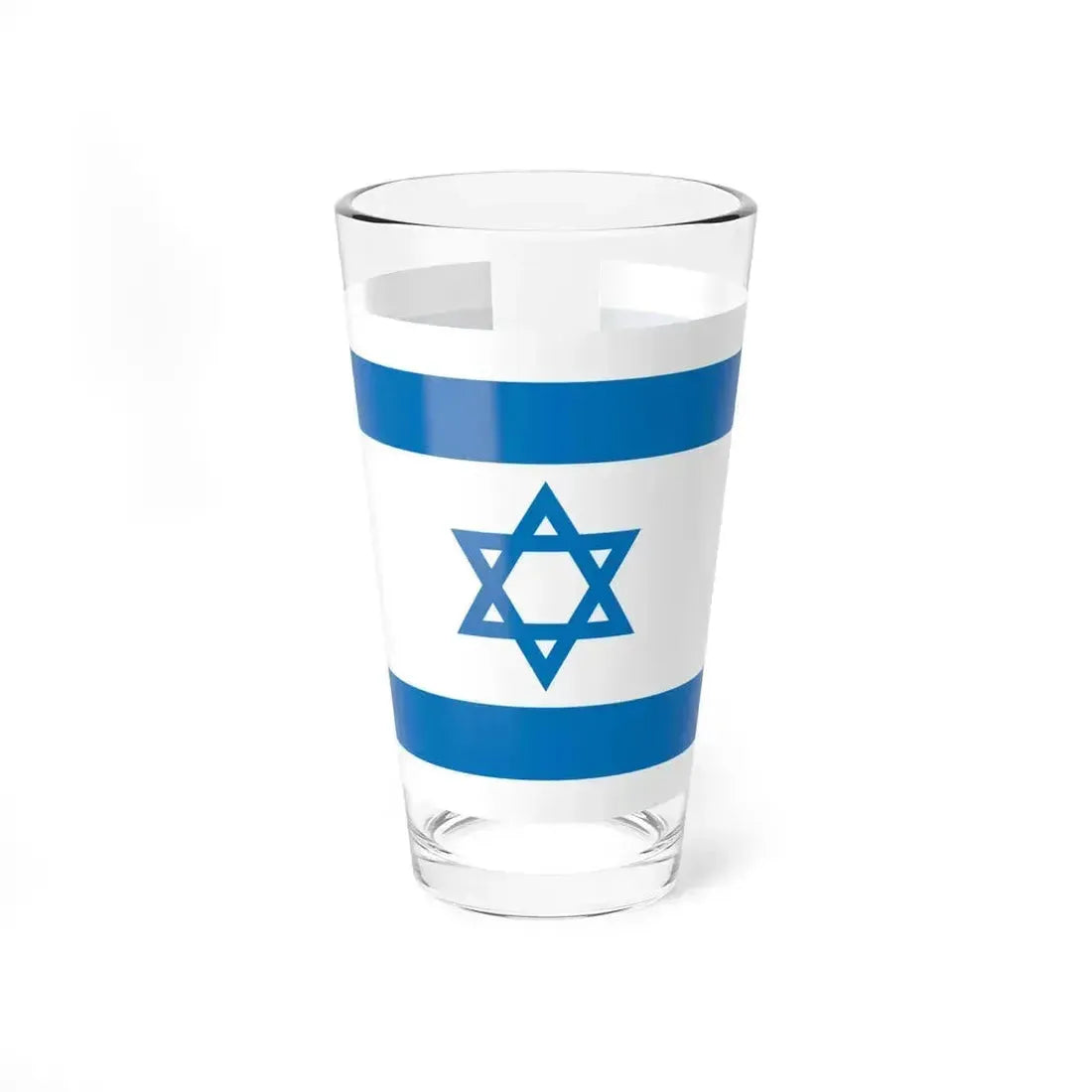 Flag of Israel Pale Blue 1-2 (Israel) Pint Glass 16oz 16oz - Go Mug Yourself