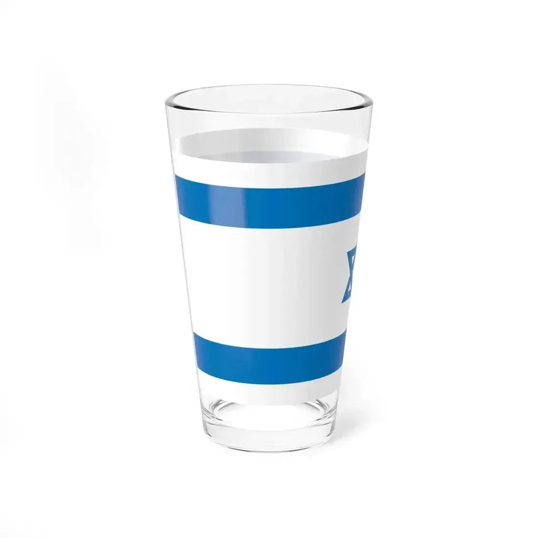 Flag of Israel Pale Blue 1-2 (Israel) Pint Glass 16oz - Go Mug Yourself