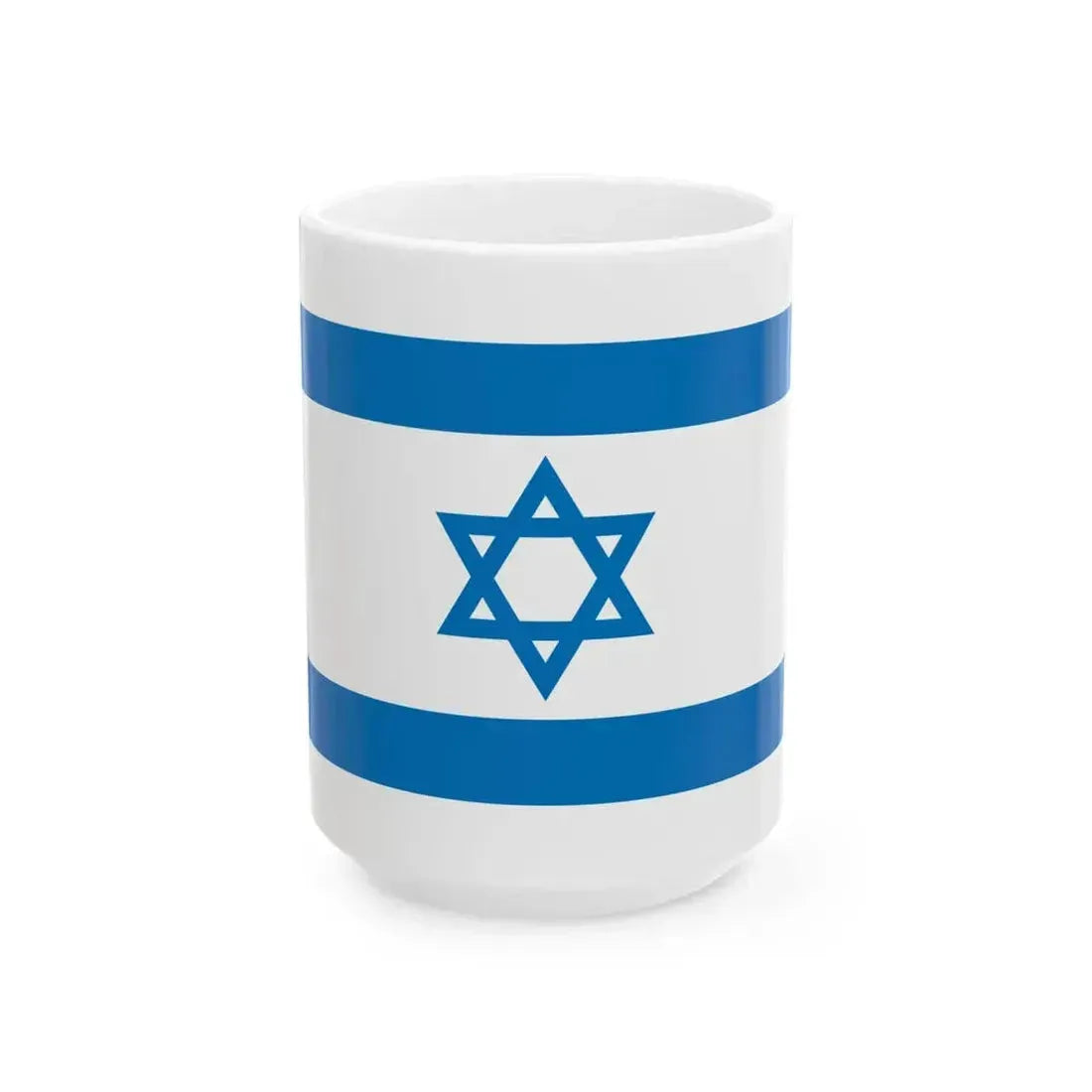 Flag of Israel Pale Blue 1-2 (Israel) White Coffee Mug 15oz - Go Mug Yourself