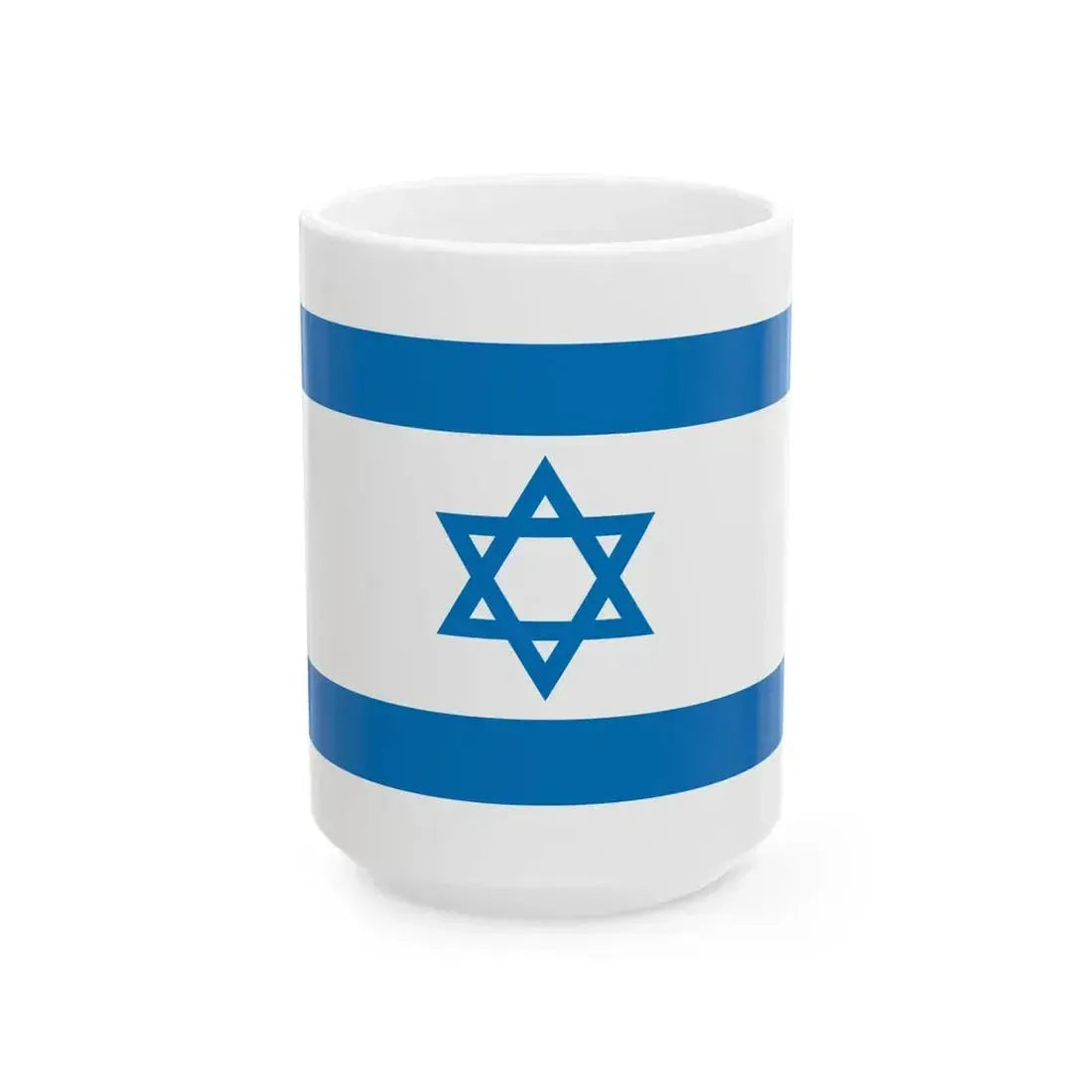 Flag of Israel Pale Blue 3-2 (Israel) White Coffee Mug 15oz - Go Mug Yourself