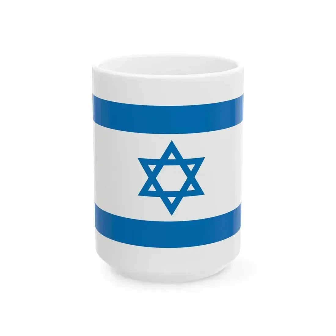 Flag of Israel Pale Blue 3-5 (Israel) White Coffee Mug 15oz - Go Mug Yourself