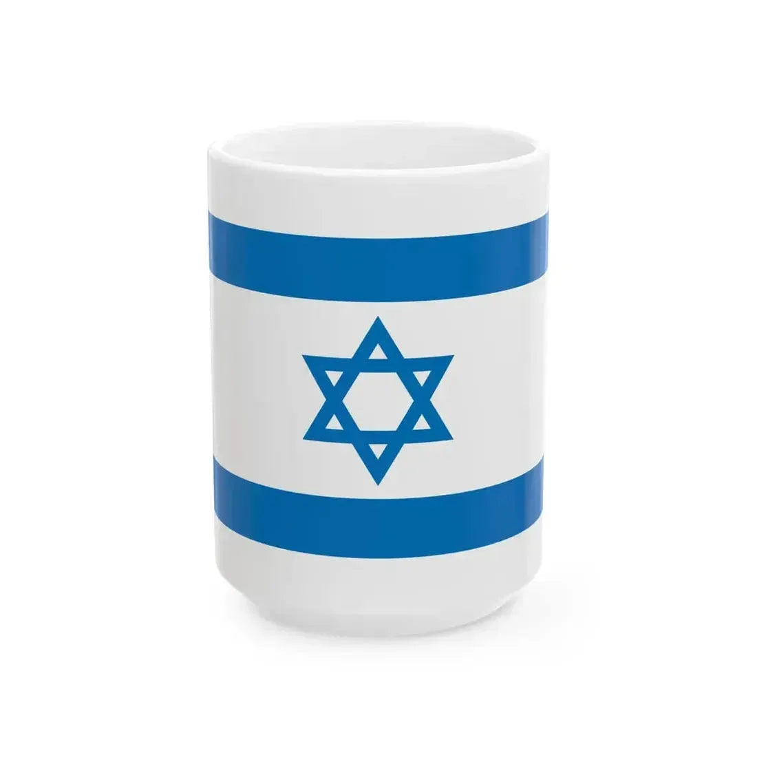 Flag of Israel Pale Blue (Israel) White Coffee Mug 15oz - Go Mug Yourself