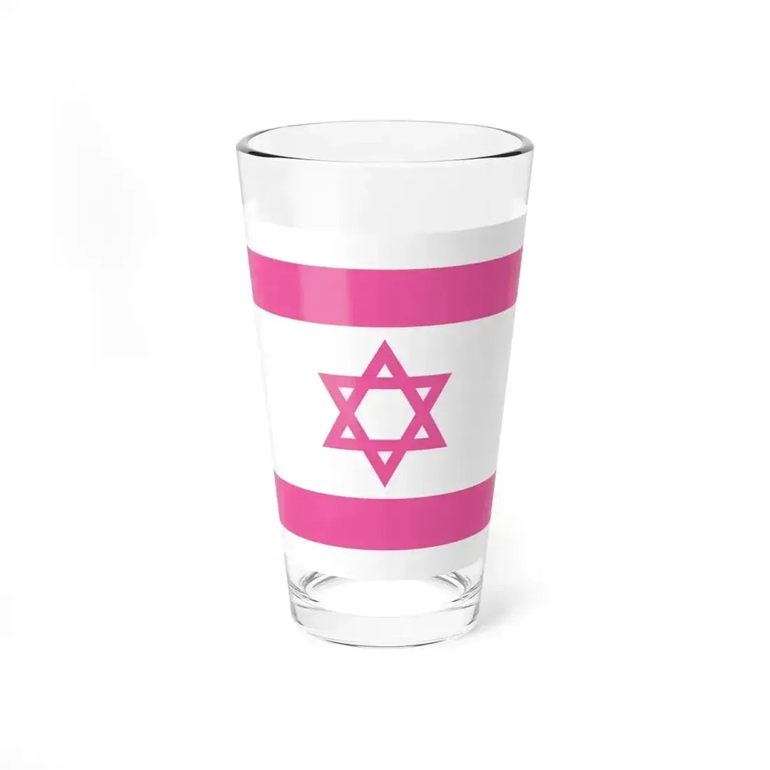 Flag of Israel pink (Israel) Pint Glass 16oz 16oz - Go Mug Yourself
