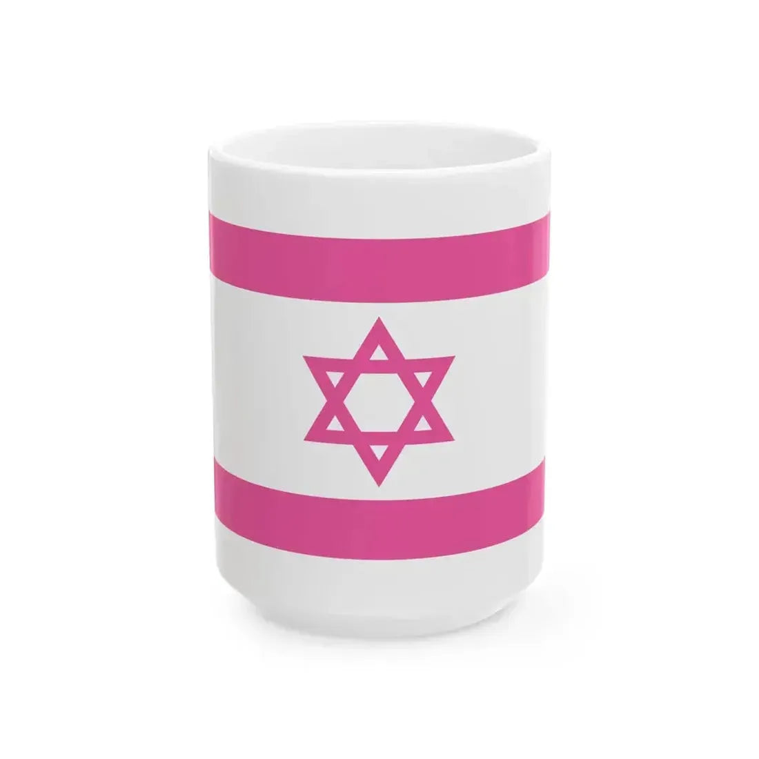 Flag of Israel pink (Israel) White Coffee Mug 15oz - Go Mug Yourself