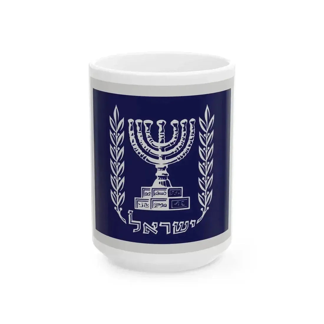 Flag of Israel President (Israel) White Coffee Mug 15oz - Go Mug Yourself