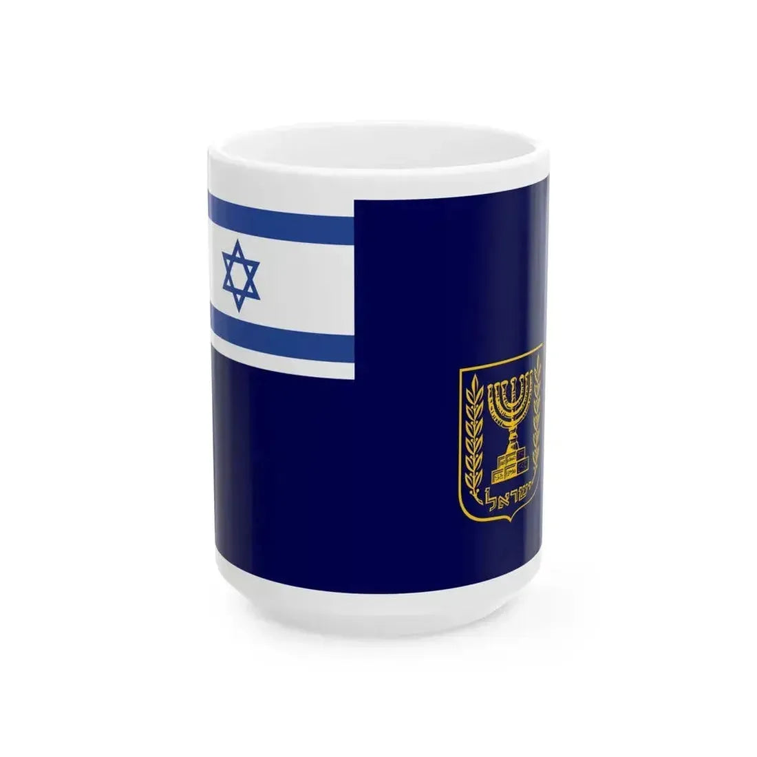 Flag of Israel Prime Minister at Sea (Israel) White Coffee Mug 15oz - Go Mug Yourself