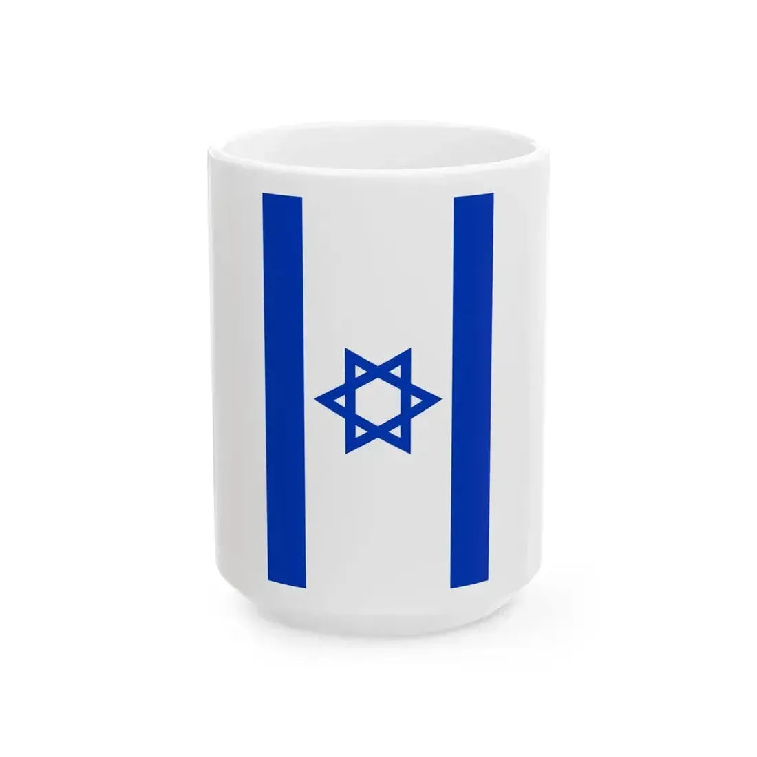 Flag of Israel vertical (Israel) White Coffee Mug 15oz - Go Mug Yourself