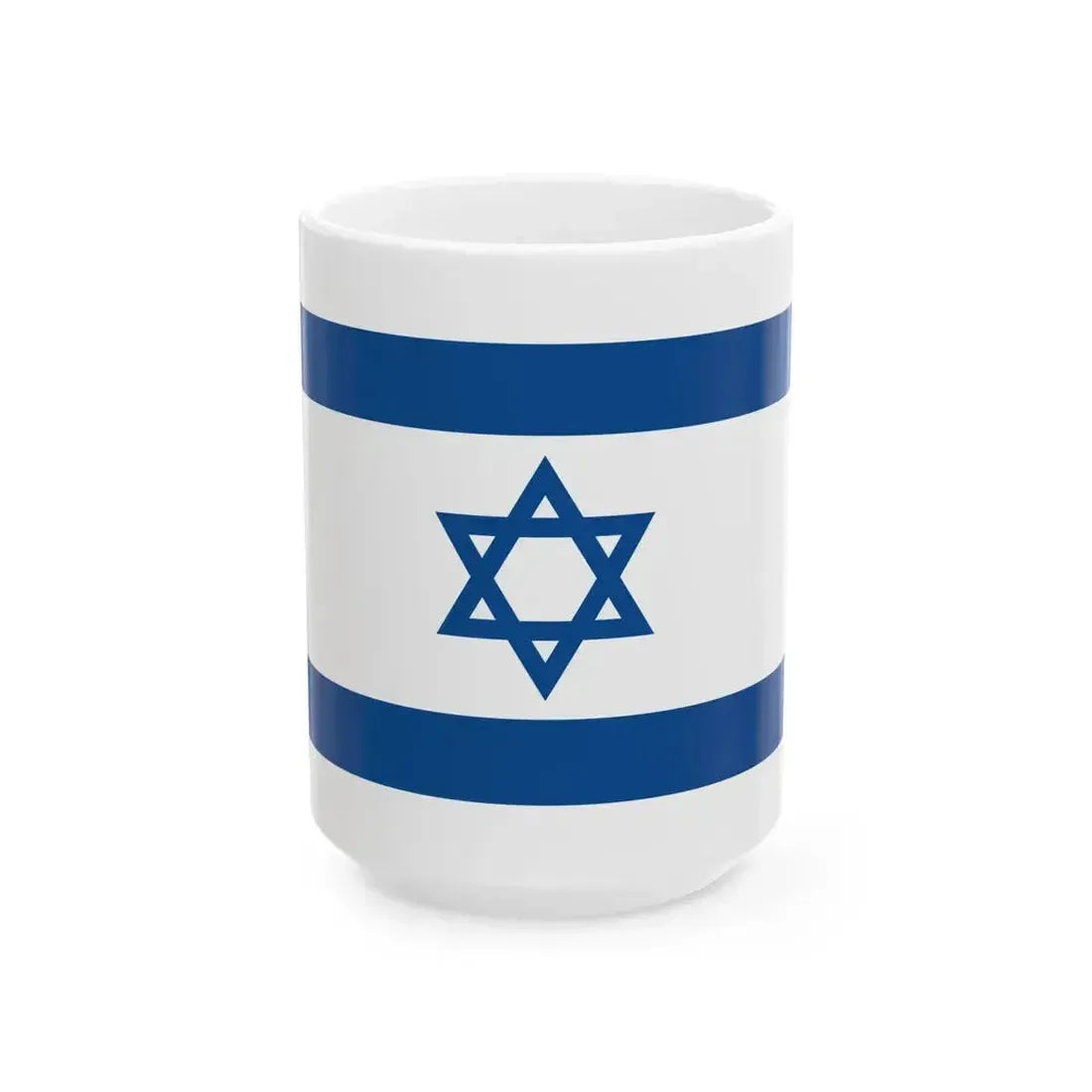 Flag of Israel Yale Blue 3-2 (Israel) White Coffee Mug 15oz - Go Mug Yourself