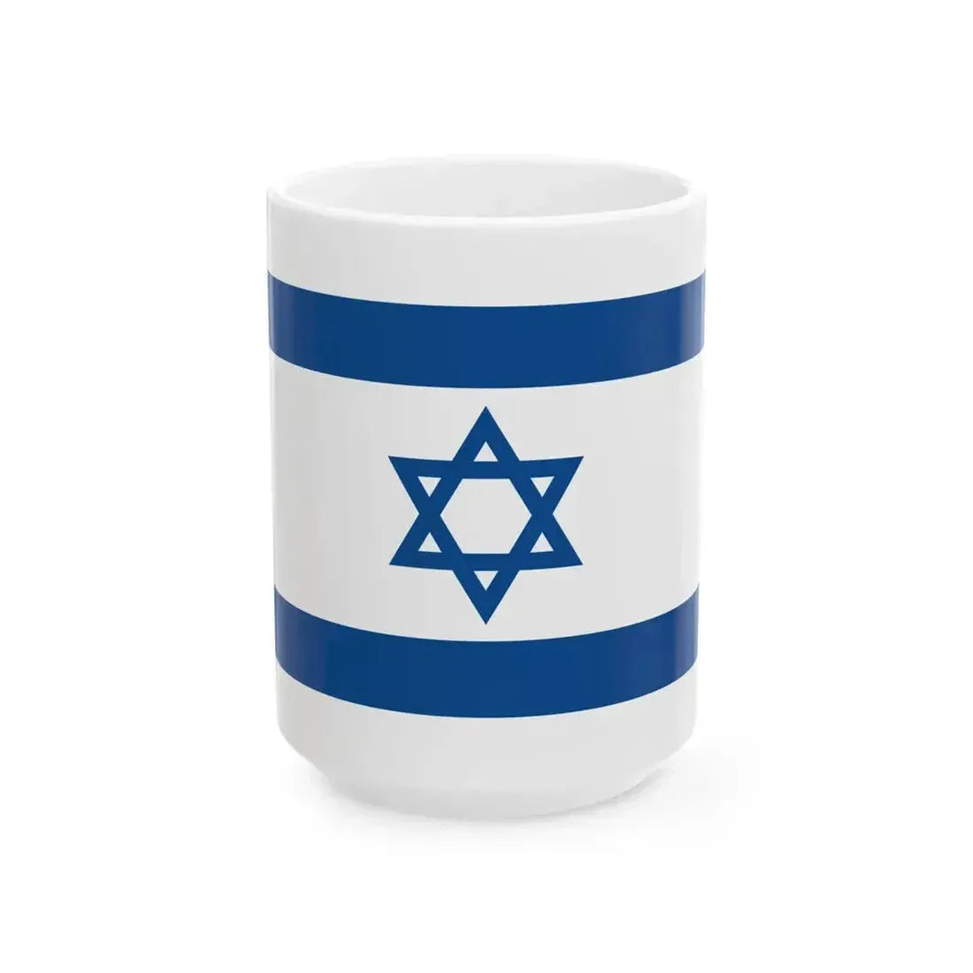 Flag of Israel Yale Blue (Israel) White Coffee Mug 15oz - Go Mug Yourself