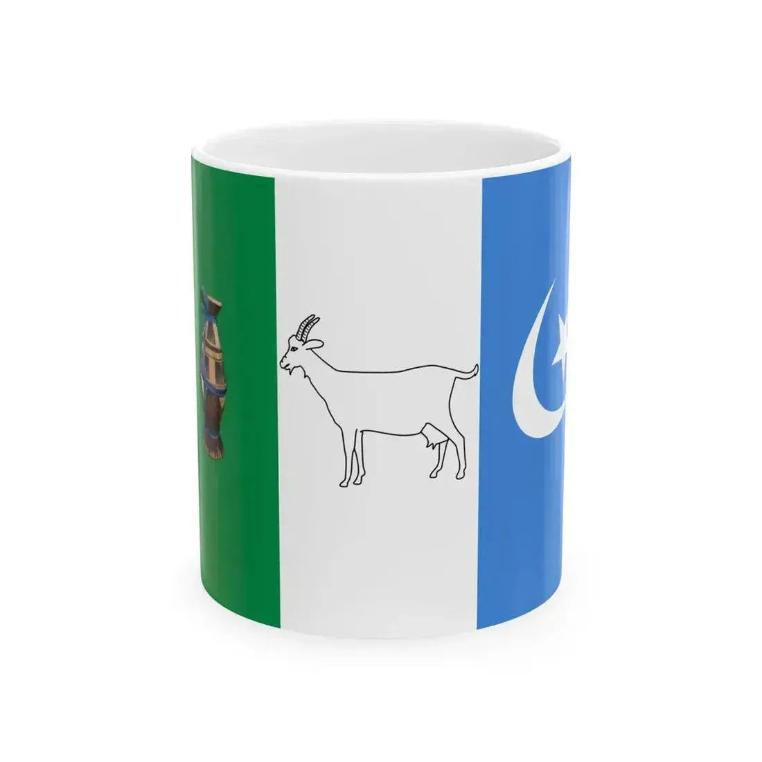 Flag of Isse Mohamoud Ciise Maxamuud (Mali) White Coffee Mug 11oz - Go Mug Yourself