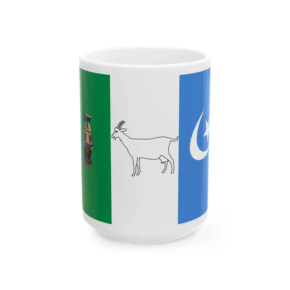 Flag of Isse Mohamoud Ciise Maxamuud (Mali) White Coffee Mug 15oz - Go Mug Yourself