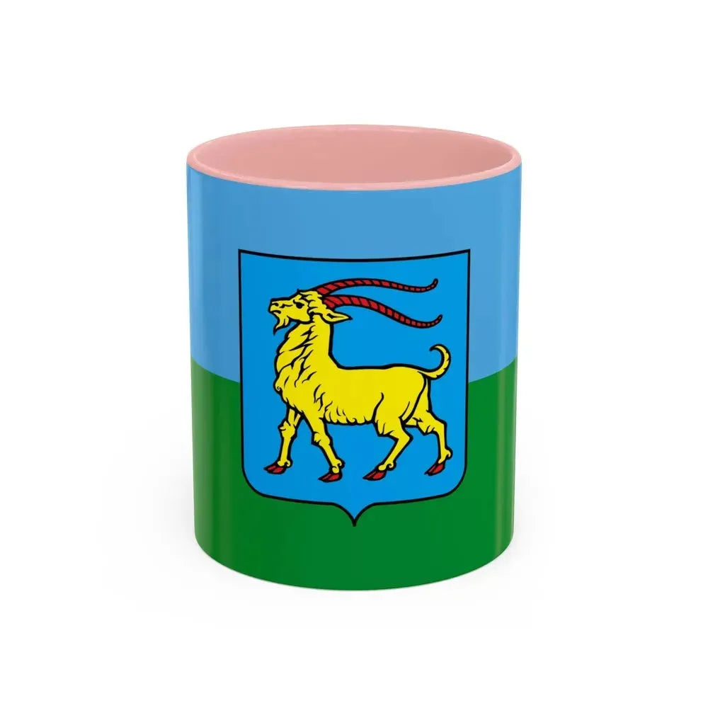 Flag of Istria County Croatia - Accent Coffee Mug 11oz Pink - Go Mug Yourself