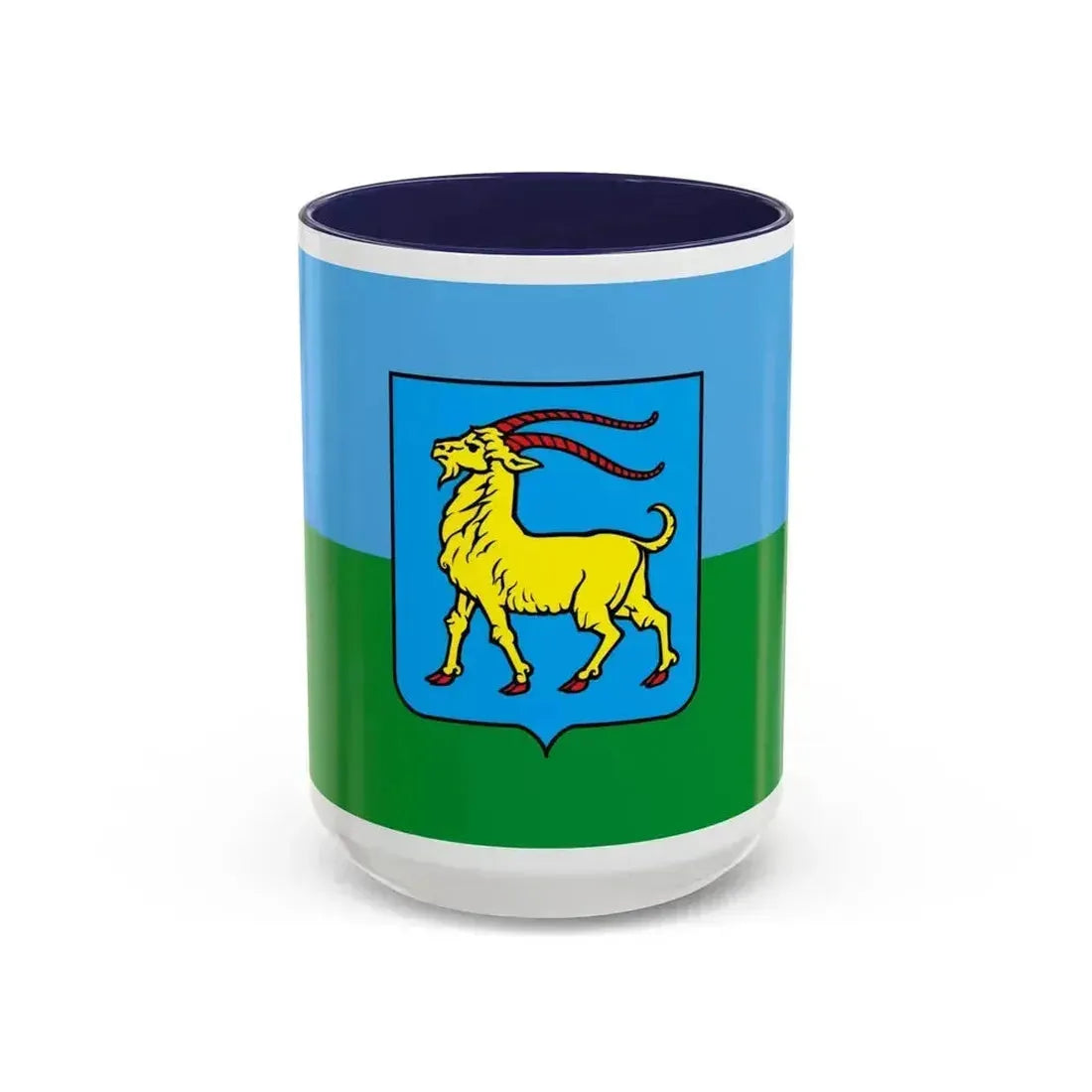 Flag of Istria County Croatia - Accent Coffee Mug 15oz Navy - Go Mug Yourself